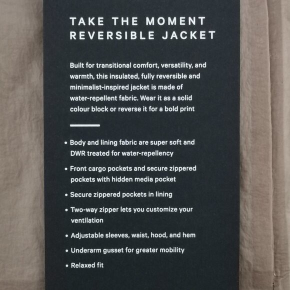 NWT LULULEMON Multicolor Take The Moment Reversible Jacket RG Men's Small - Picture 15 of 15